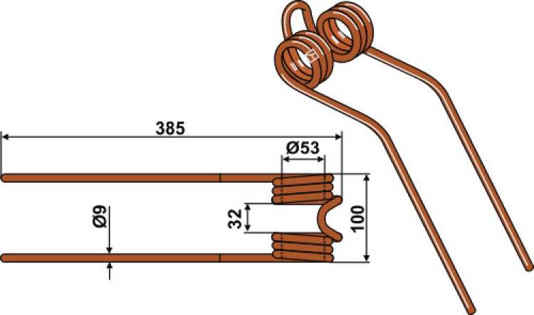 Heuwenderzinken Ø9